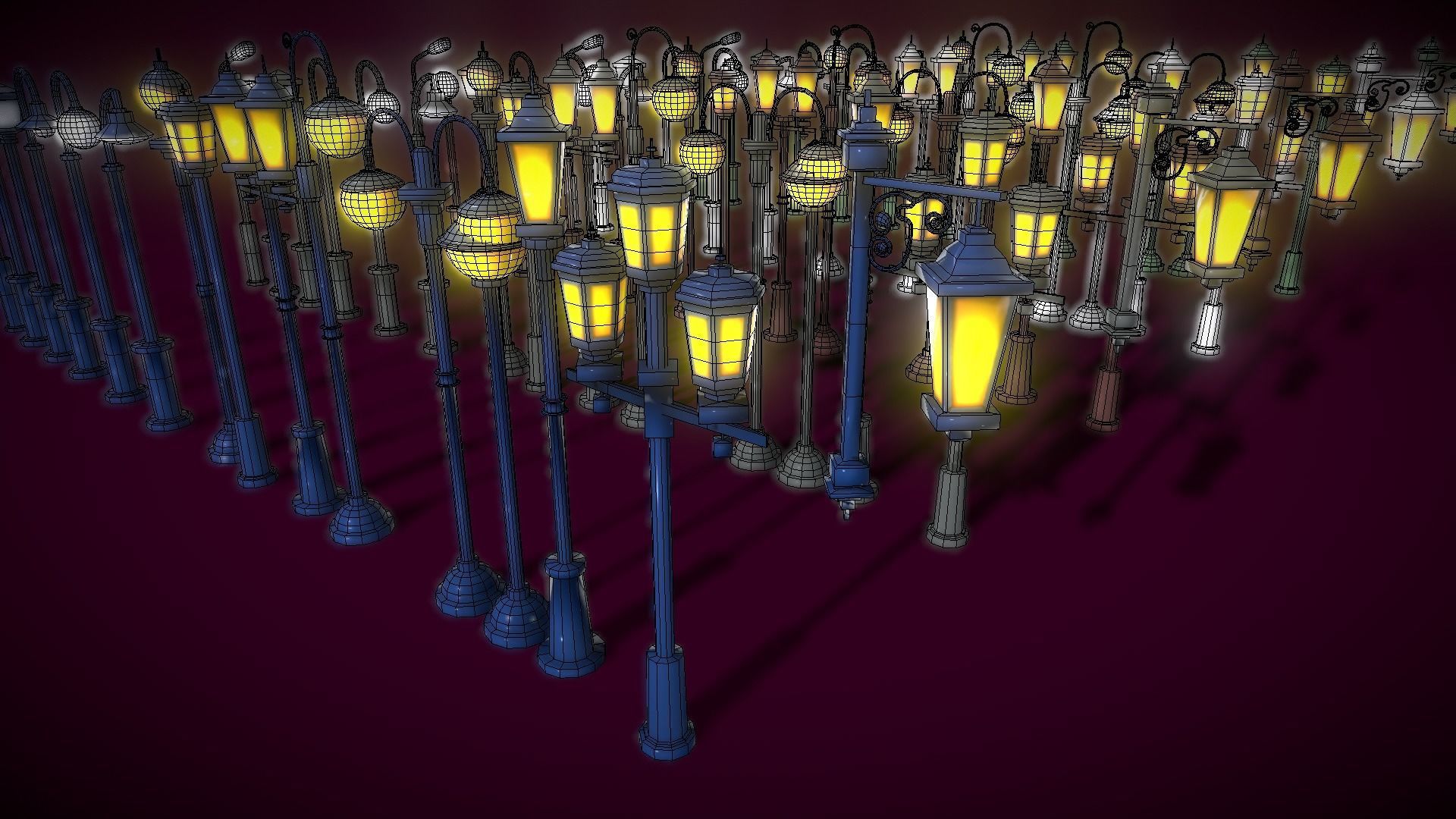 Lamp Colection2 Low-poly 3D model_3