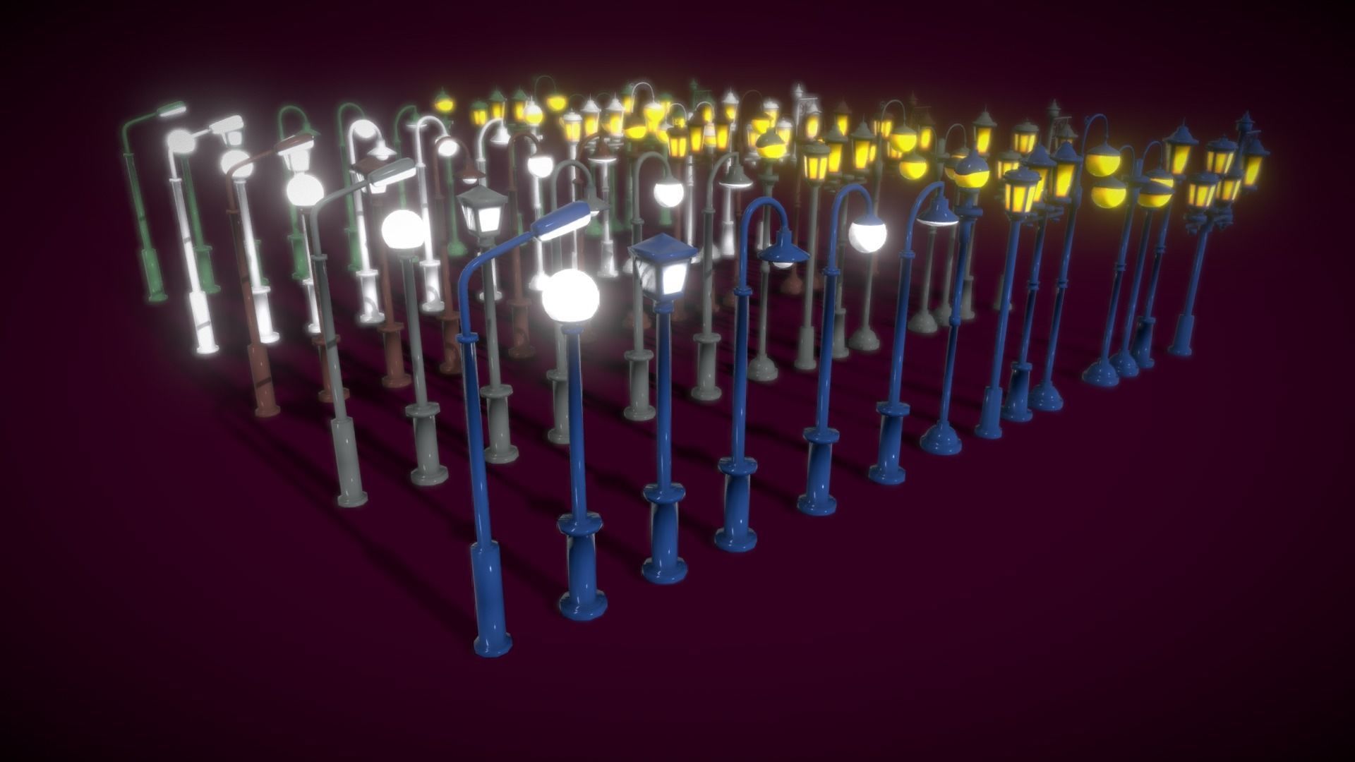 Lamp Colection2 Low-poly 3D model_11