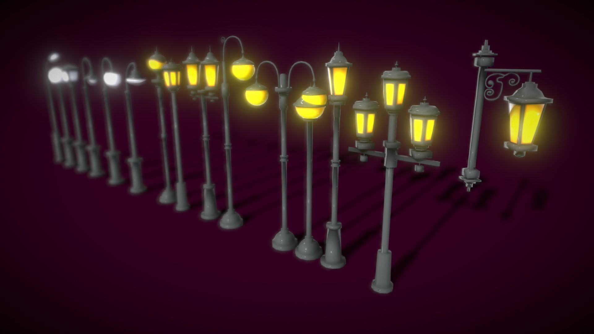 Lamp Colection2 Low-poly 3D model_8