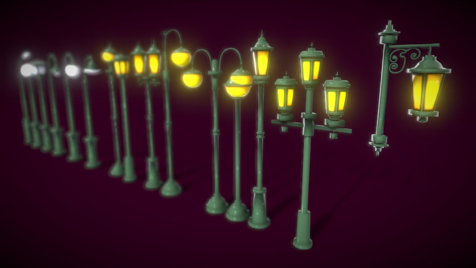 Lamp Colection2 Low-poly 3D model_1