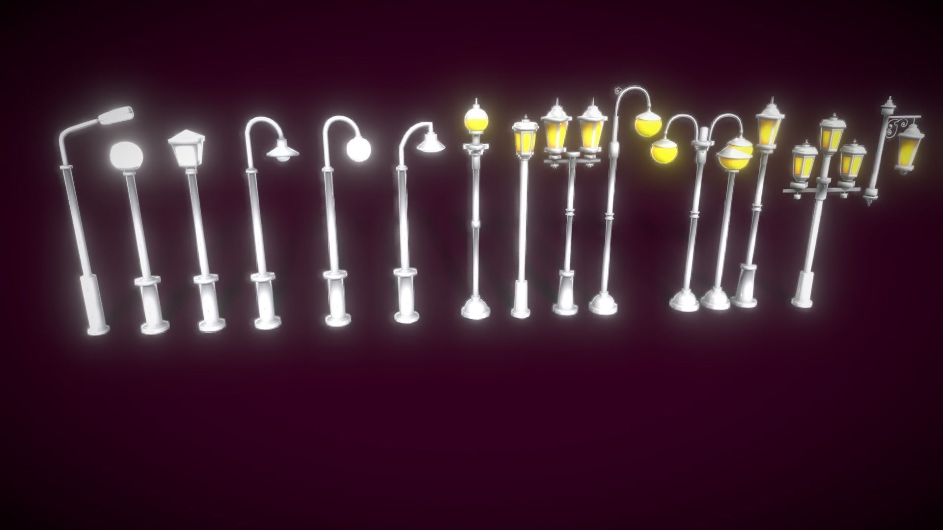 Lamp Colection2 Low-poly 3D model_10