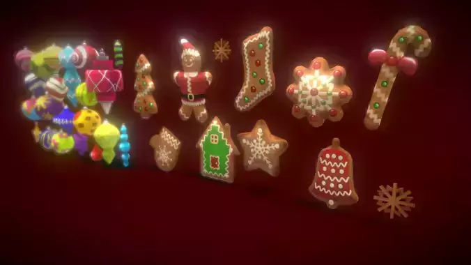 V5 Christmas Collection Low-poly 3D model