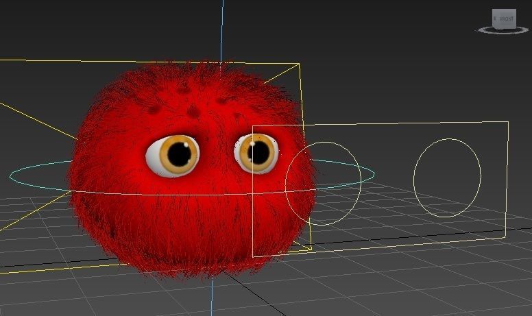 cartoon fur ball Low-poly 3D model_10