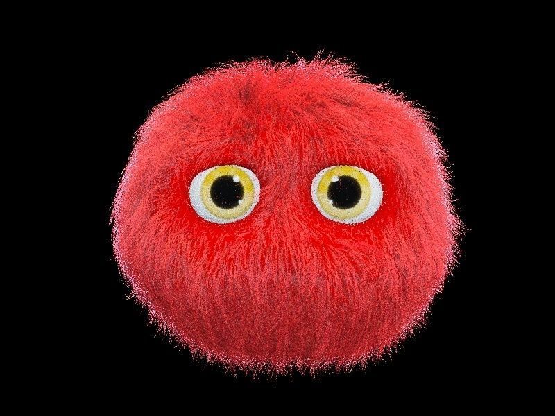 cartoon fur ball Low-poly 3D model_1