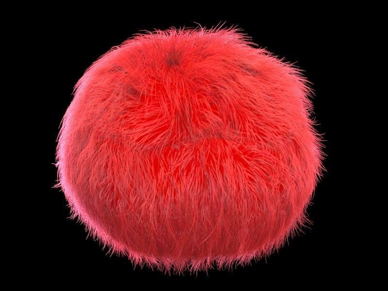 cartoon fur ball Low-poly 3D model_6