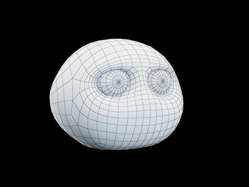 cartoon fur ball Low-poly 3D model_11