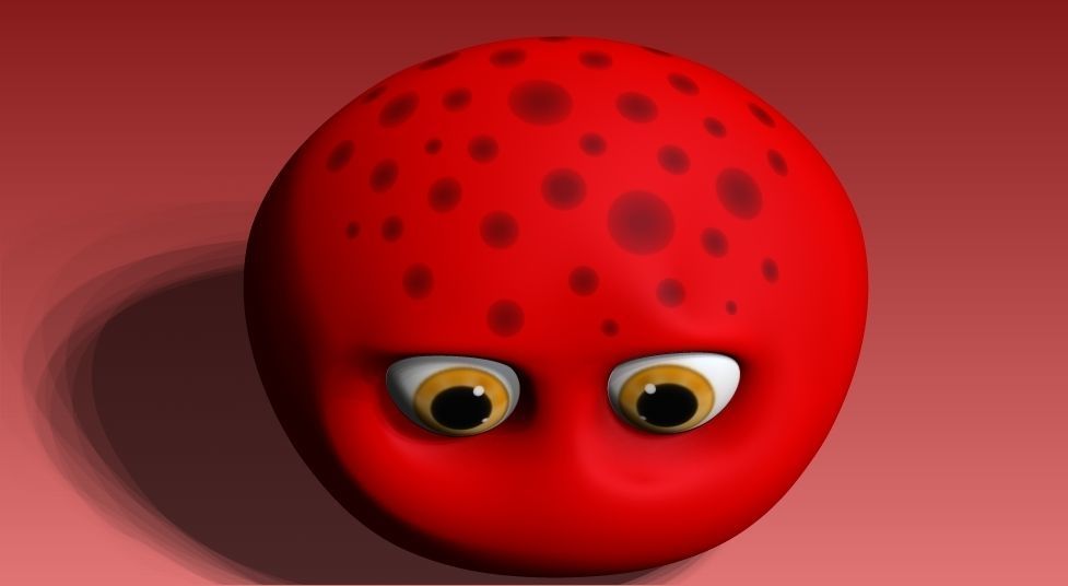 cartoon fur ball Low-poly 3D model_8