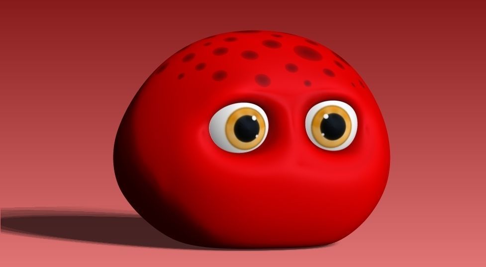 cartoon fur ball Low-poly 3D model_7