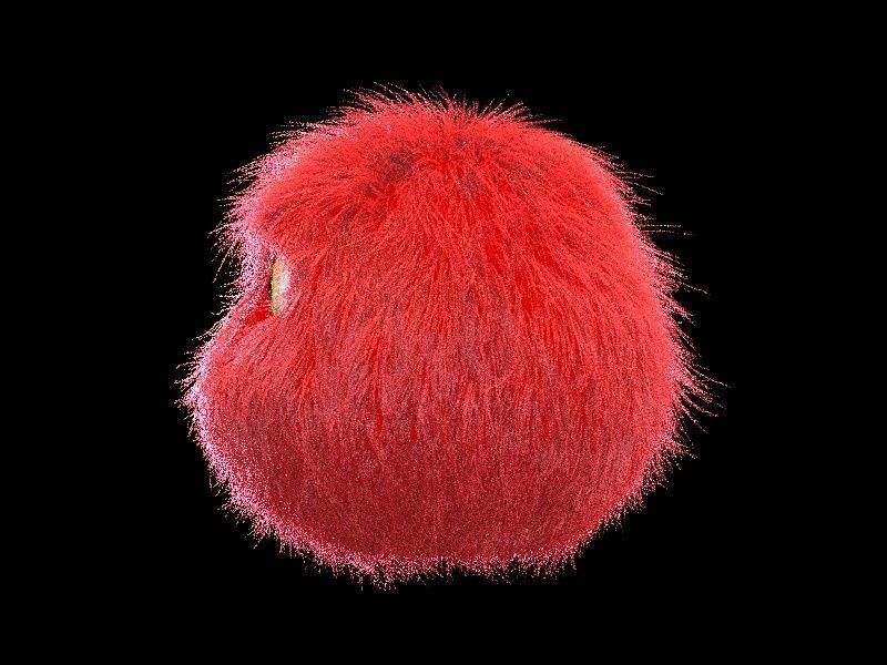 cartoon fur ball Low-poly 3D model_2