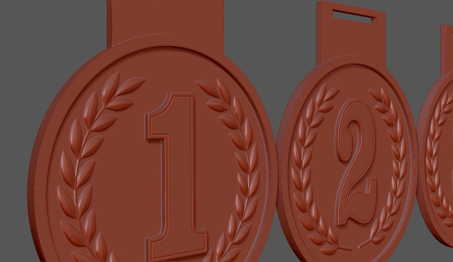 Award Medal 1-2-3 3D print model_4