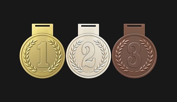 Award Medal 1-2-3 3D print model
