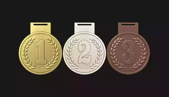 Award Medal 1-2-3 3D print model