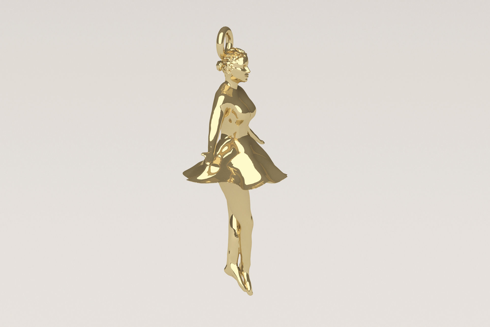 Ballerina Pendant  3D print model_3