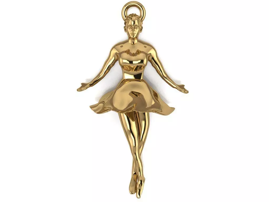 Ballerina Pendant  3D print model_0