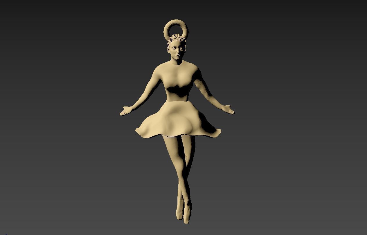Ballerina Pendant  3D print model_6
