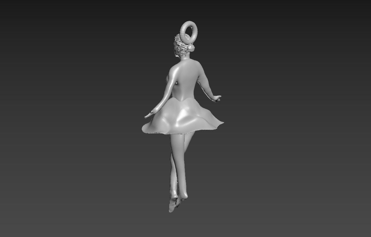 Ballerina Pendant  3D print model_7