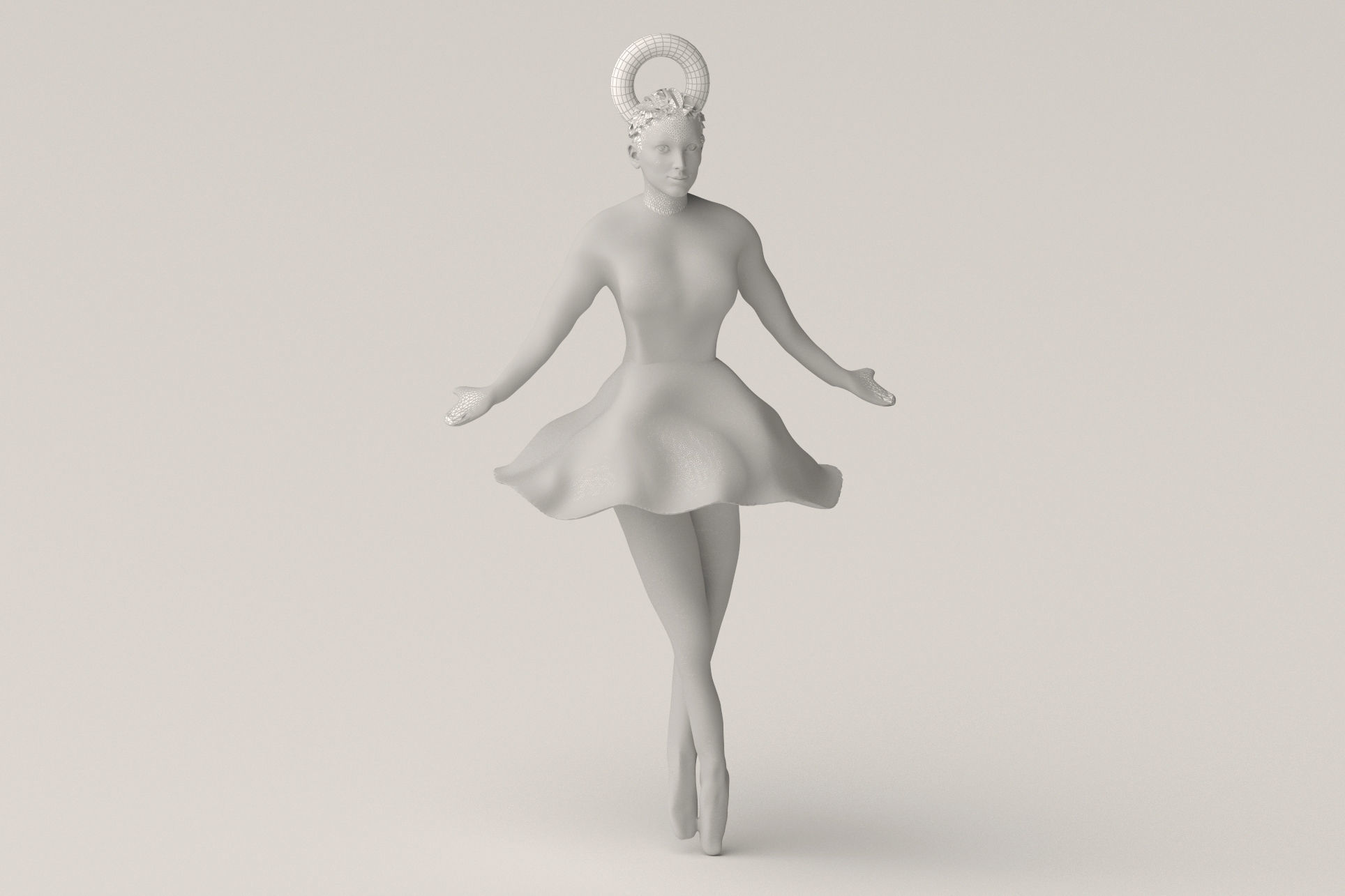 Ballerina Pendant  3D print model_4