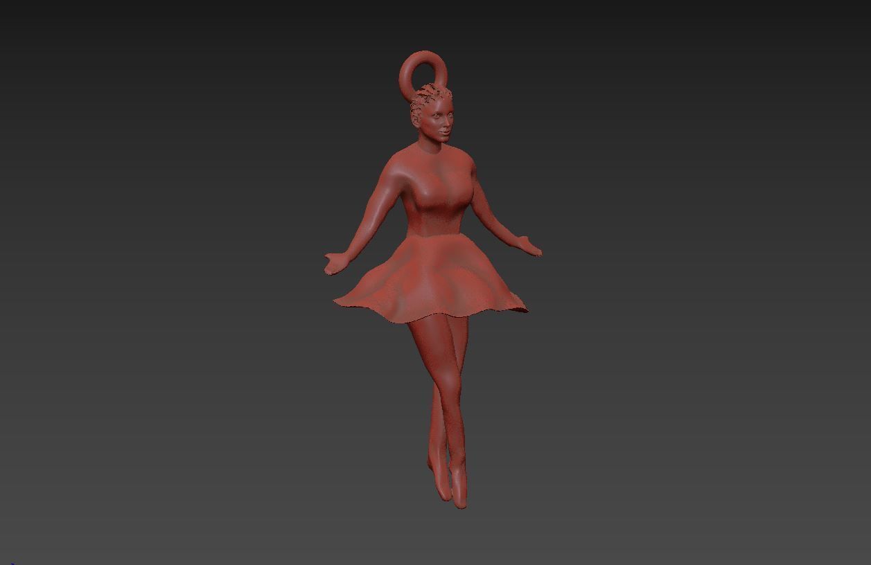 Ballerina Pendant  3D print model_5