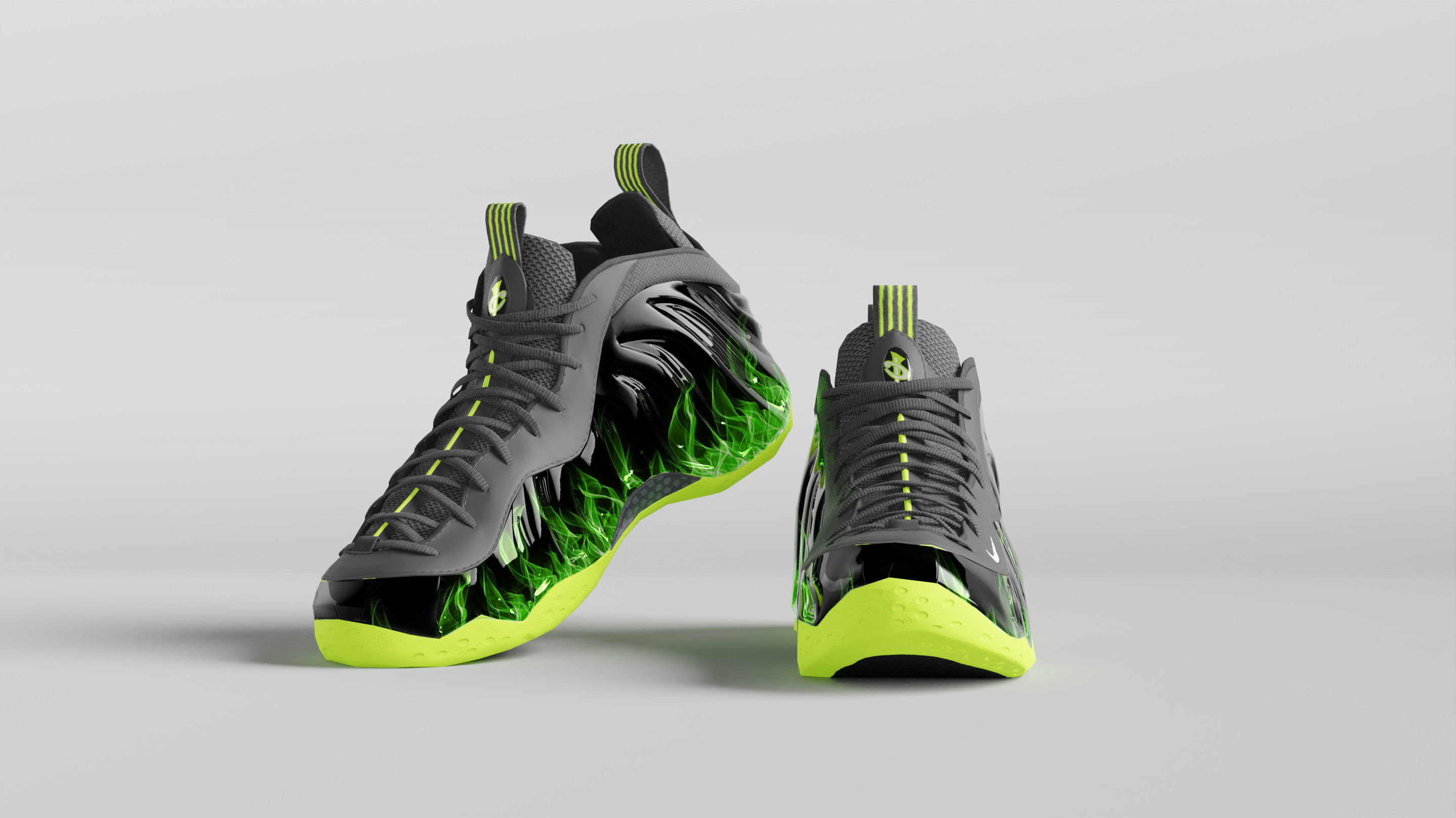 Nike Air Foamposite Paranorman  Low-poly 3D model_2