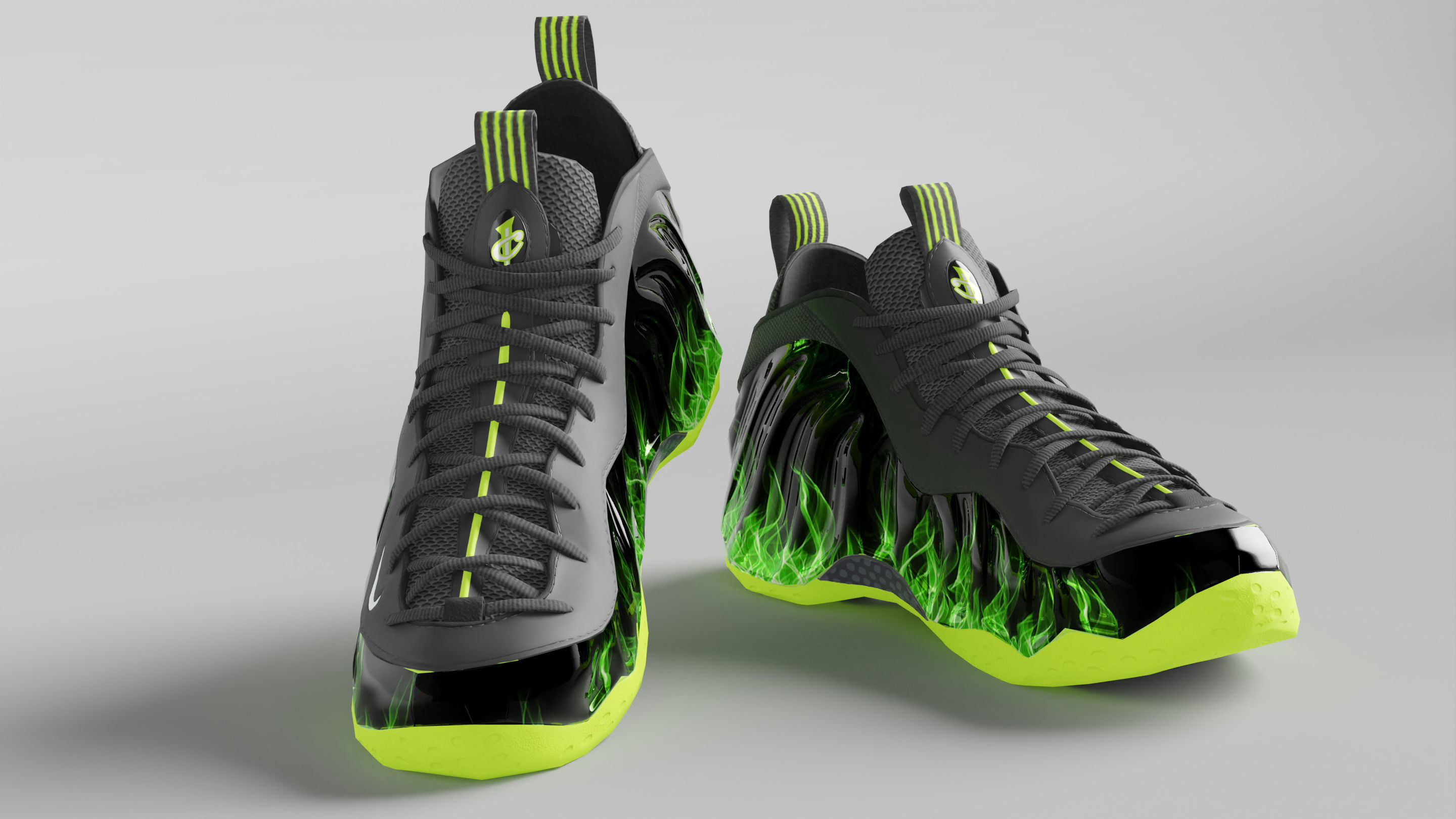 Nike Air Foamposite Paranorman  Low-poly 3D model_7