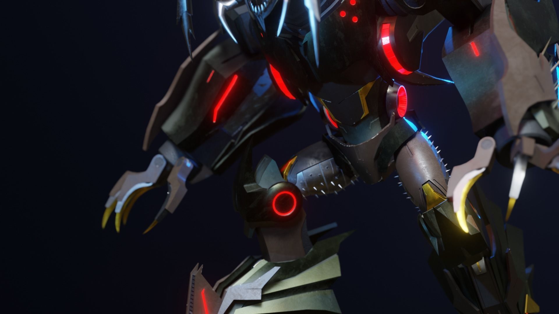 Insecticon Transformers Prime Character Rig Low-poly 3D model_4