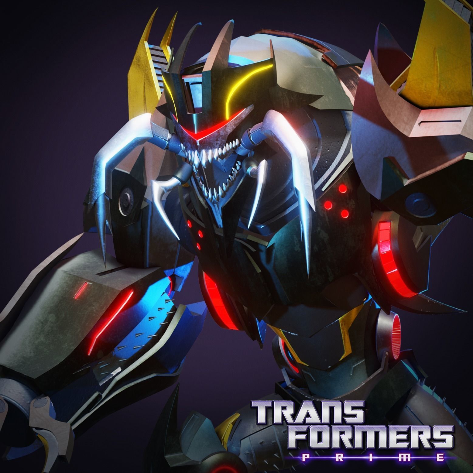 Insecticon Transformers Prime Character Rig Low-poly 3D model_2