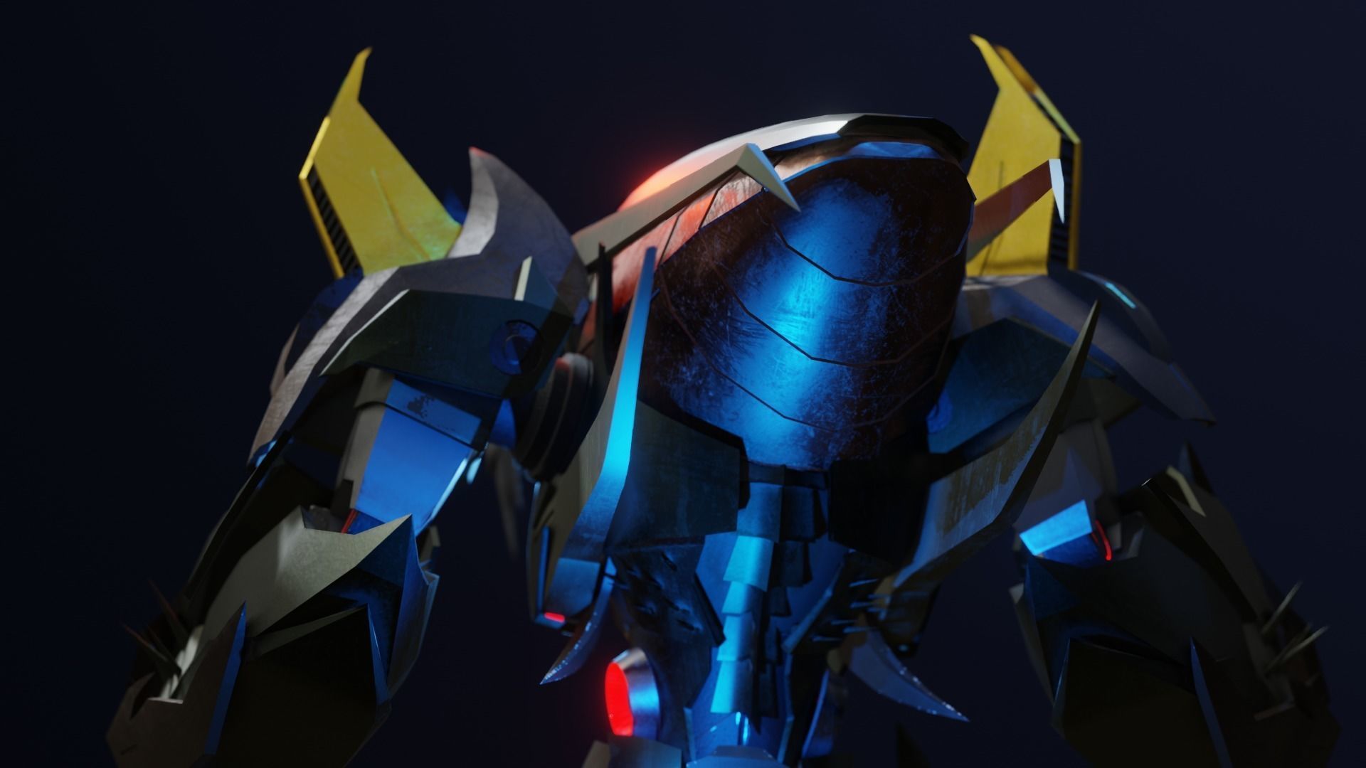 Insecticon Transformers Prime Character Rig Low-poly 3D model_6