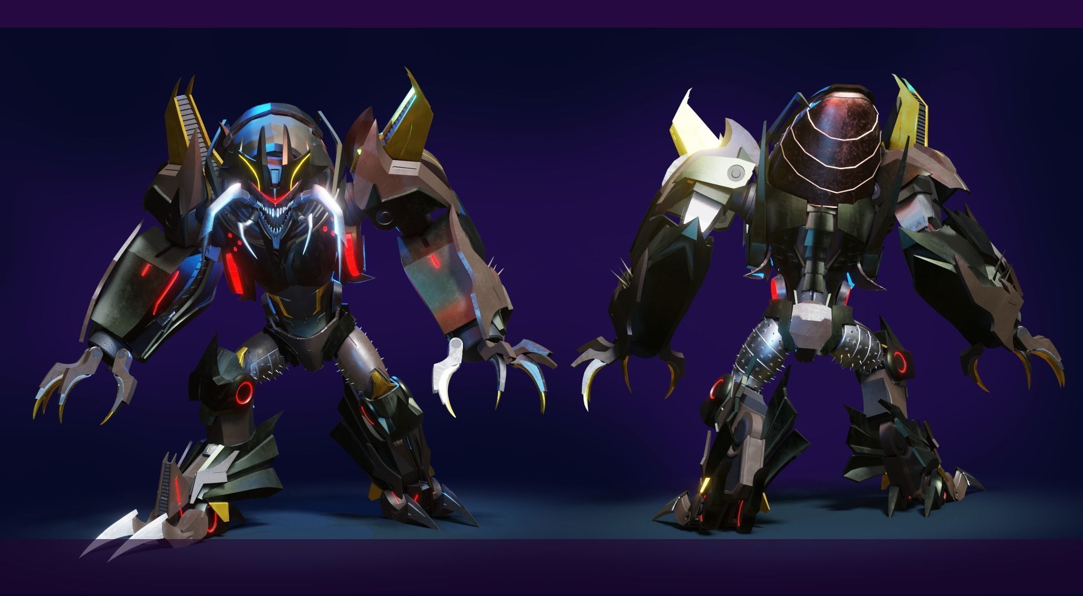 Insecticon Transformers Prime Character Rig Low-poly 3D model_1