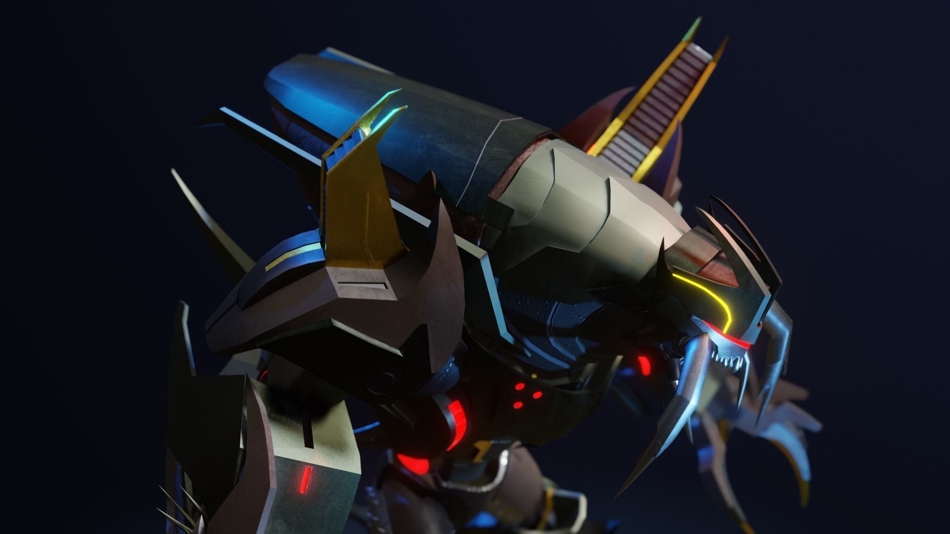 Insecticon Transformers Prime Character Rig Low-poly 3D model_5