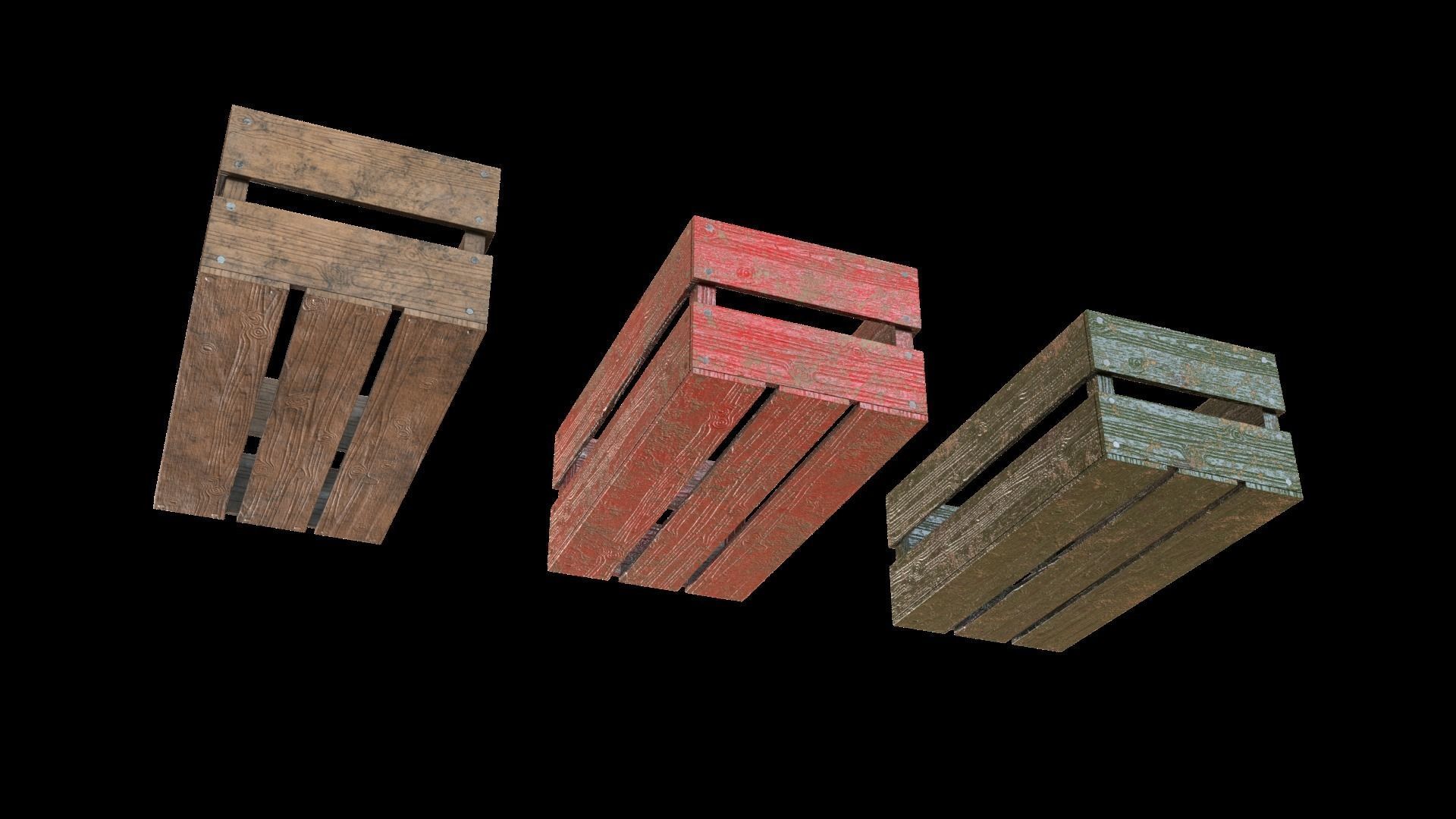 Wooden box 3D model_8