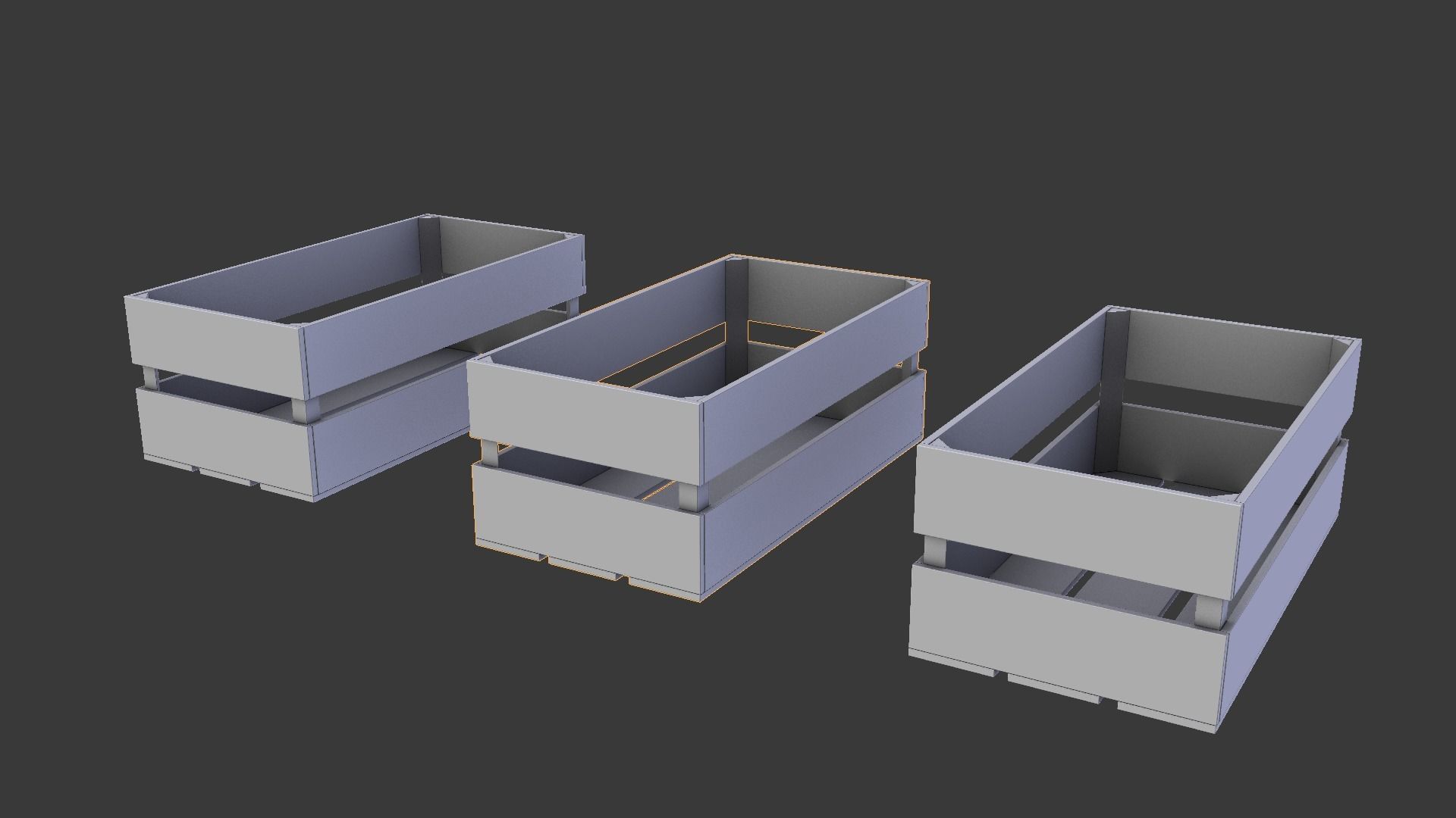 Wooden box 3D model_4