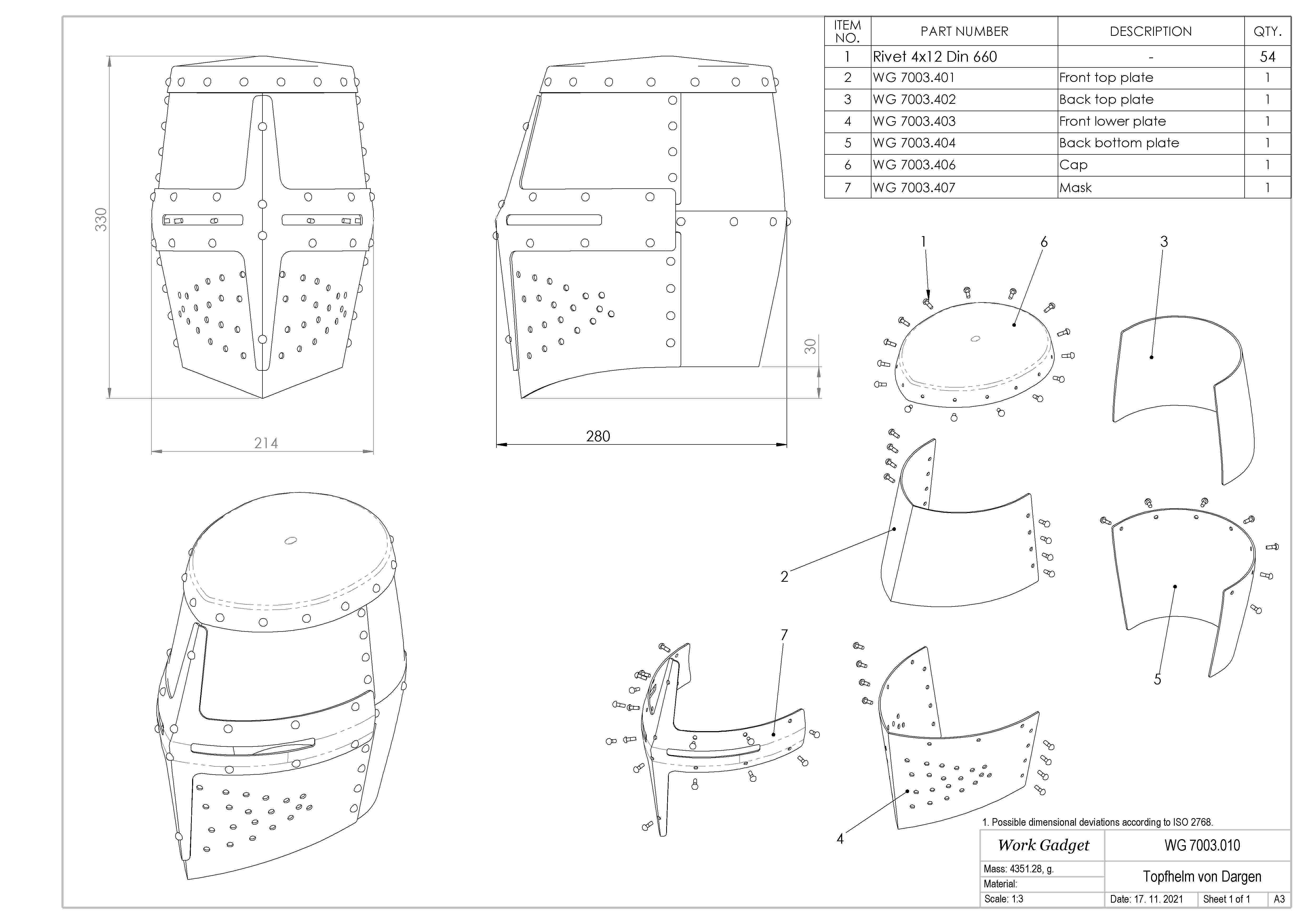 WG 7003 - Topfhelm von Dargen 3D print model_3