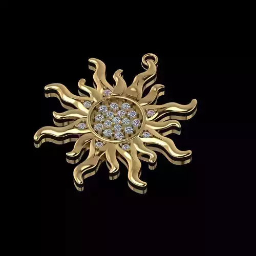 Hangingsun sun pendant with diamonds