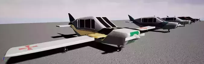 Low poly plane set Free low-poly 3D model