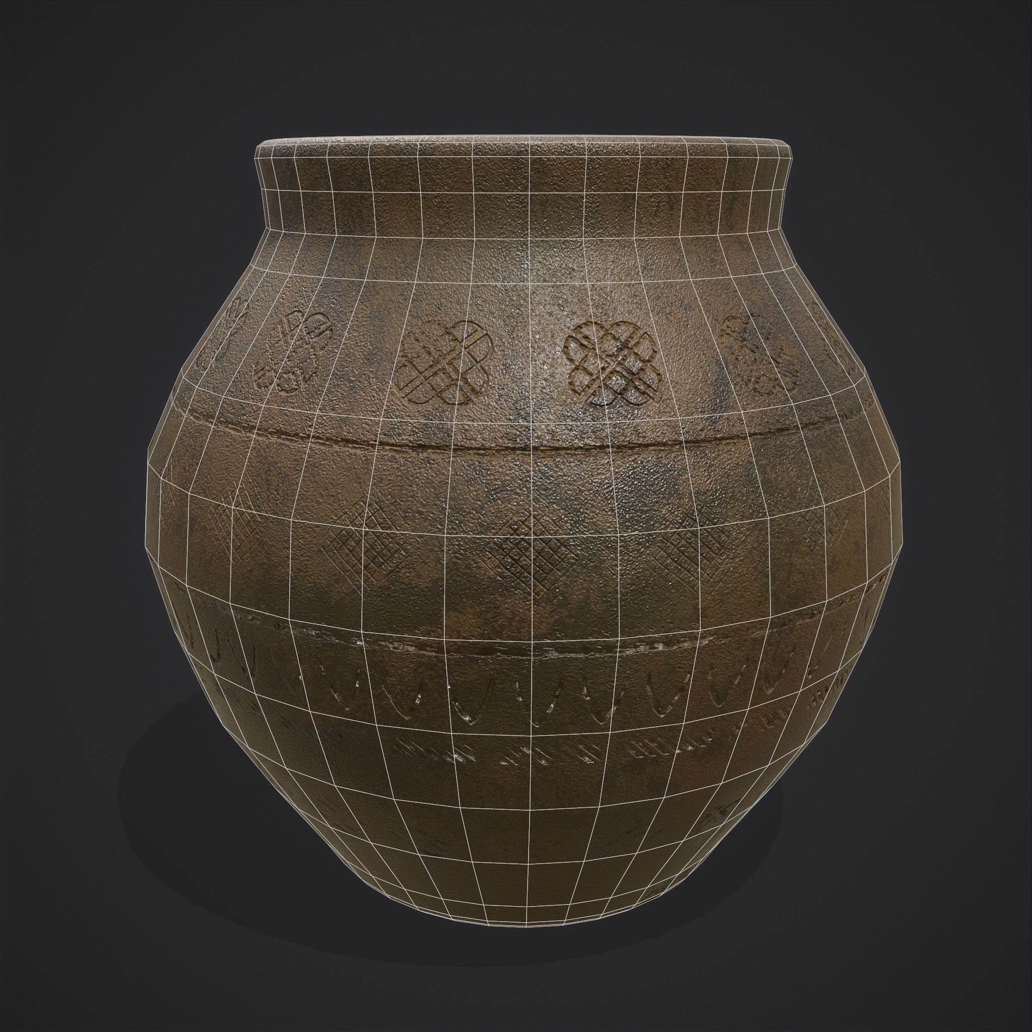 Pottery Cup Two  Low-poly 3D model_12
