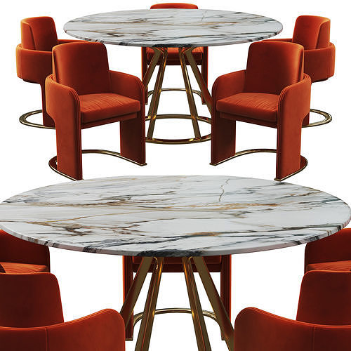 ODISSEIA Chair with MITOS Table 3D model