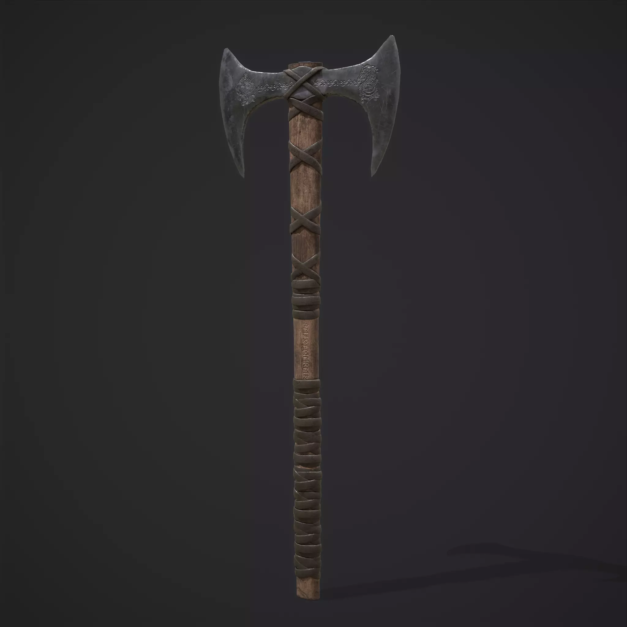 Double Sided Axe Low-poly 3D model