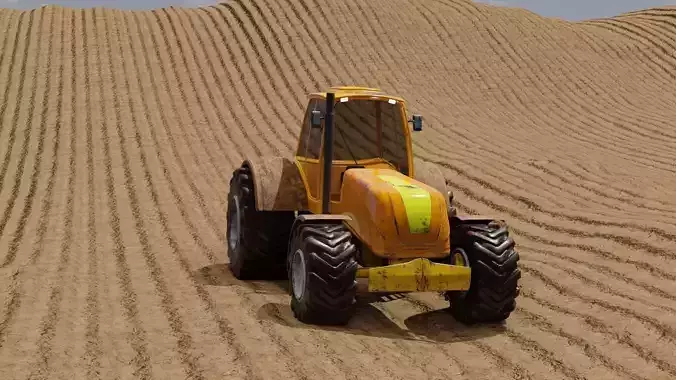 Tractor 3D model simulator apk Low-poly 3D model