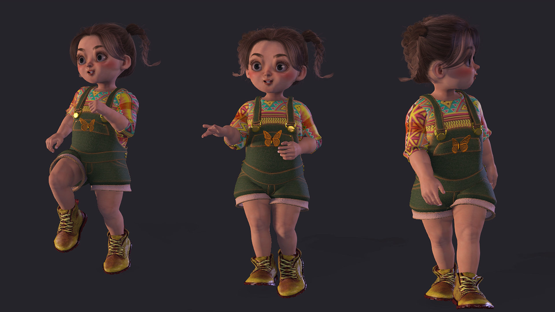   High quality character full Rigged and Animated Maya  3D model_4