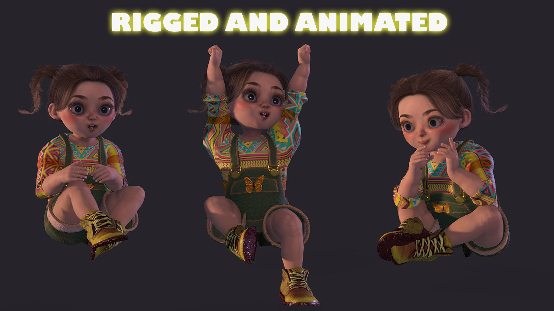   High quality character full Rigged and Animated Maya  3D model_3