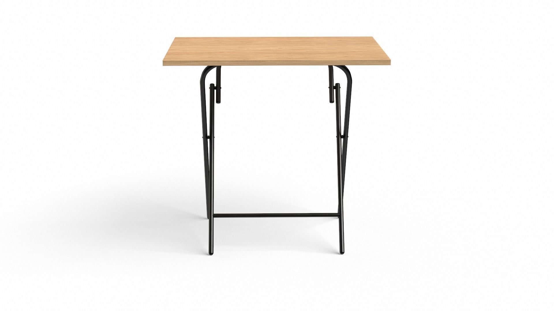 EasyFold study Table teak finish Low-poly 3D model_2