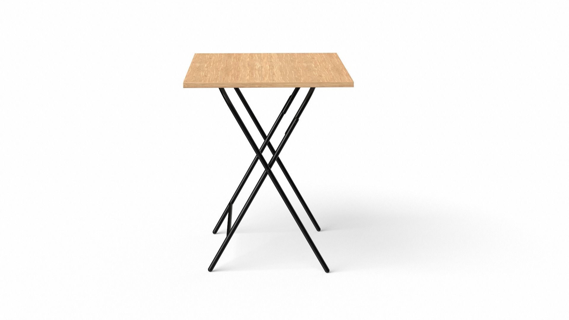 EasyFold study Table teak finish Low-poly 3D model_4
