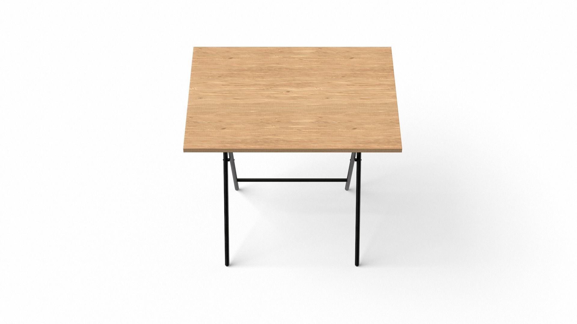 EasyFold study Table teak finish Low-poly 3D model_5