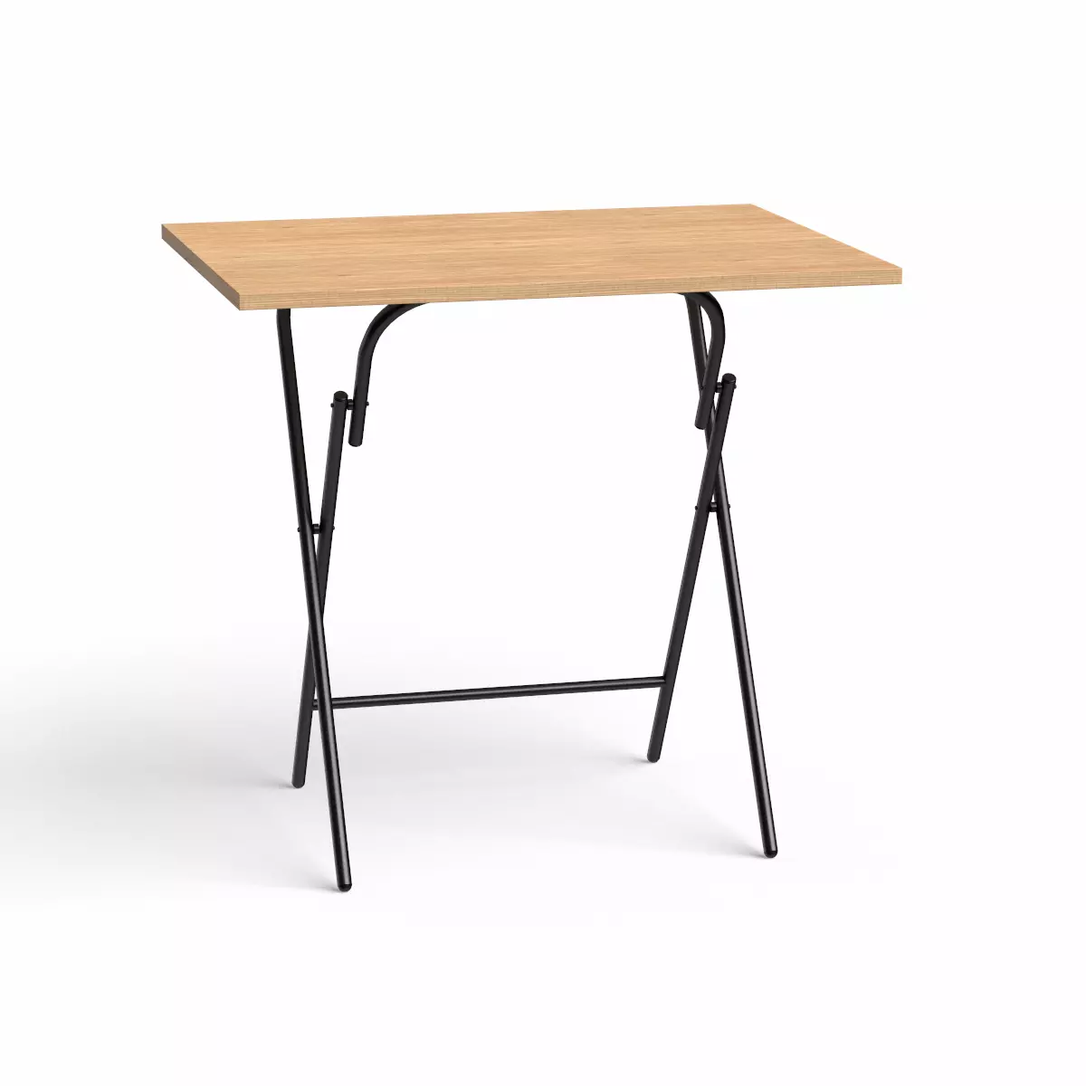 EasyFold study Table teak finish Low-poly 3D model_0