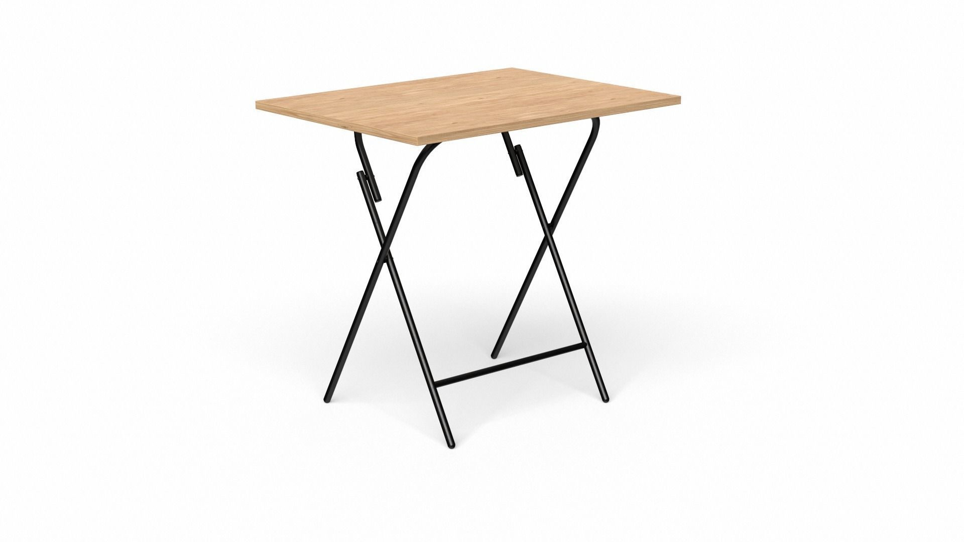 EasyFold study Table teak finish Low-poly 3D model_1