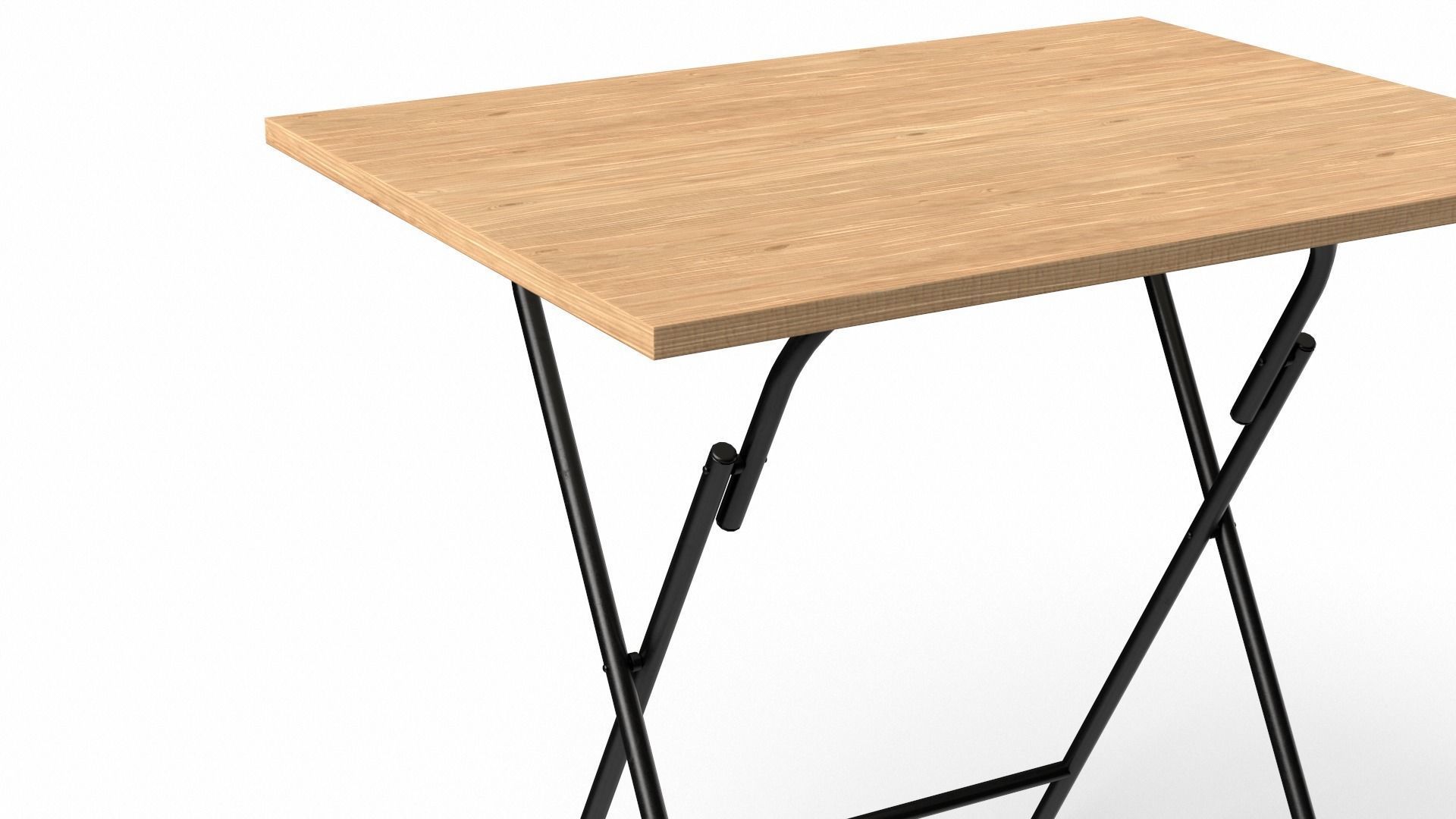 EasyFold study Table teak finish Low-poly 3D model_3