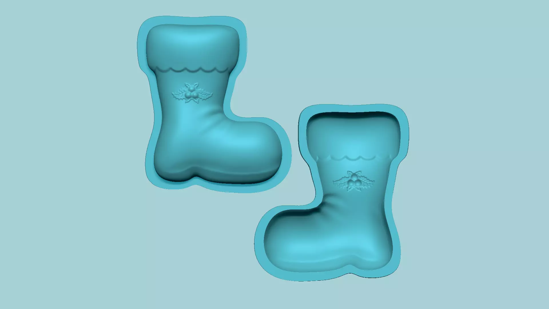 Christmas Boots - Molding Arrangement EVA Foam Craft 3D print model_0