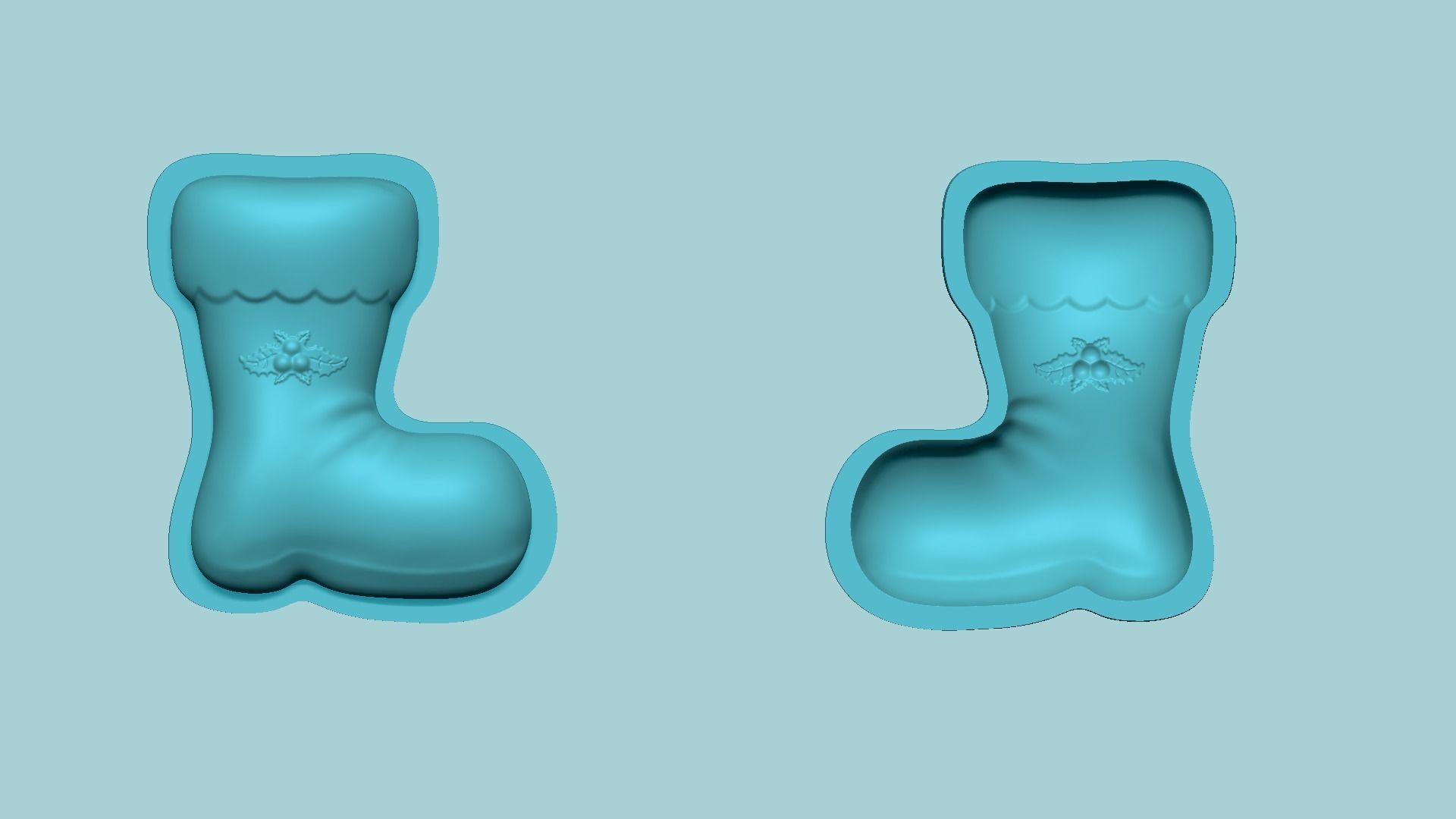 Christmas Boots - Molding Arrangement EVA Foam Craft 3D print model_6