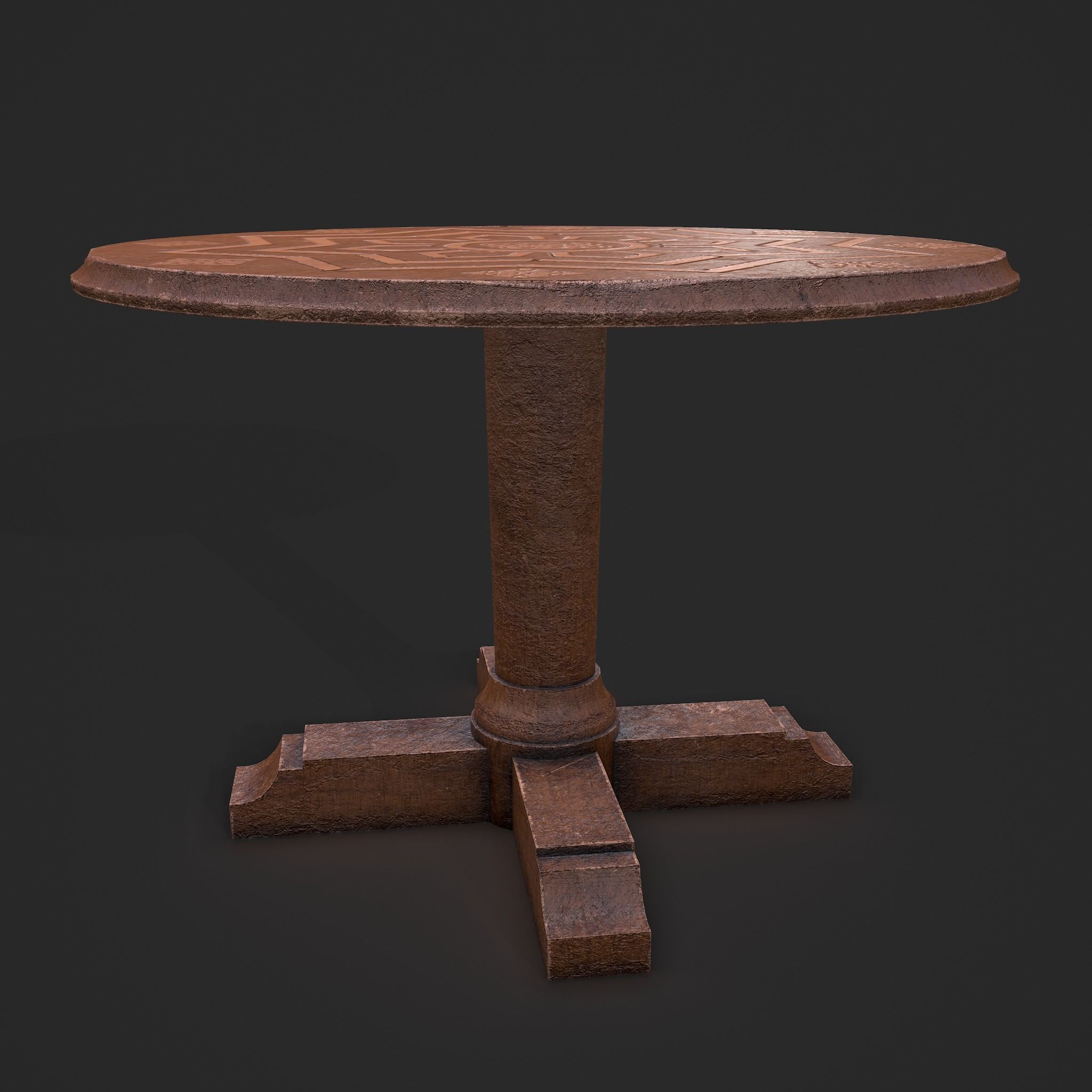 Elegant Round Table and Chairs 3D Model Collection_24