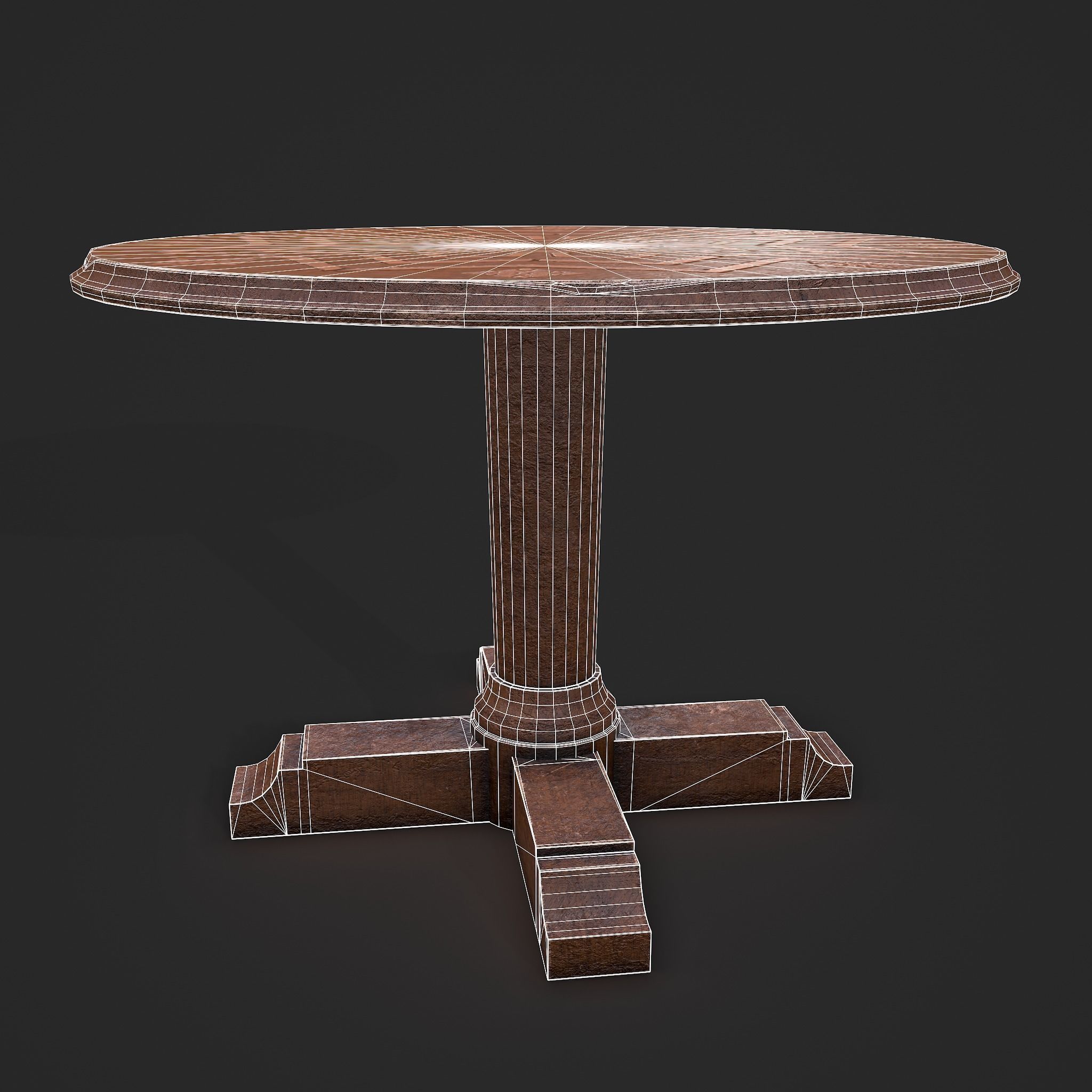 Elegant Round Table and Chairs 3D Model Collection_25